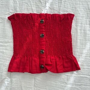 Forever 21 Red Smocked Tube Top